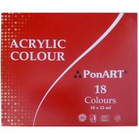 PonART Troya Akrilik Boya Set 18 Renkx 12 ml