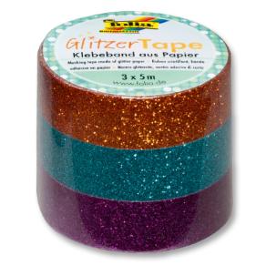 Folia GlitterTape 15mmx5m 3setbakır/t.kuaz/violet