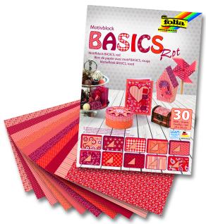 Folia Motiv Blok 24x34 Basics Kırmızı 30tabaka