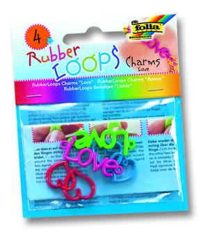 Folia Rubber Loops charms love 100 adet 5 renk