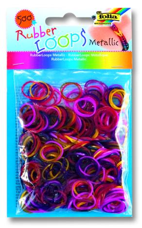 Folia Rubber Loops Metalik 500 adet 25 s-clips