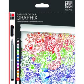 Marabu Fineliner Colour Graphix 12 Renk