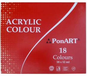 PonART Troya Akrilik Boya Set 18 Renkx 12 ml