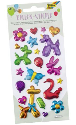 Folia Sticker Balon Şekilli Sticker 21 parça